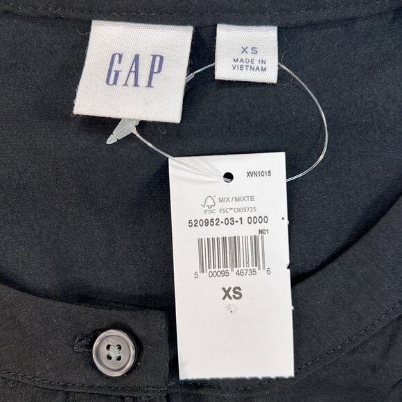 GAP Women's Dress XS‎ Black Academia Preppy Whimsigoth Boho Lightweight - Picture 11 of 13